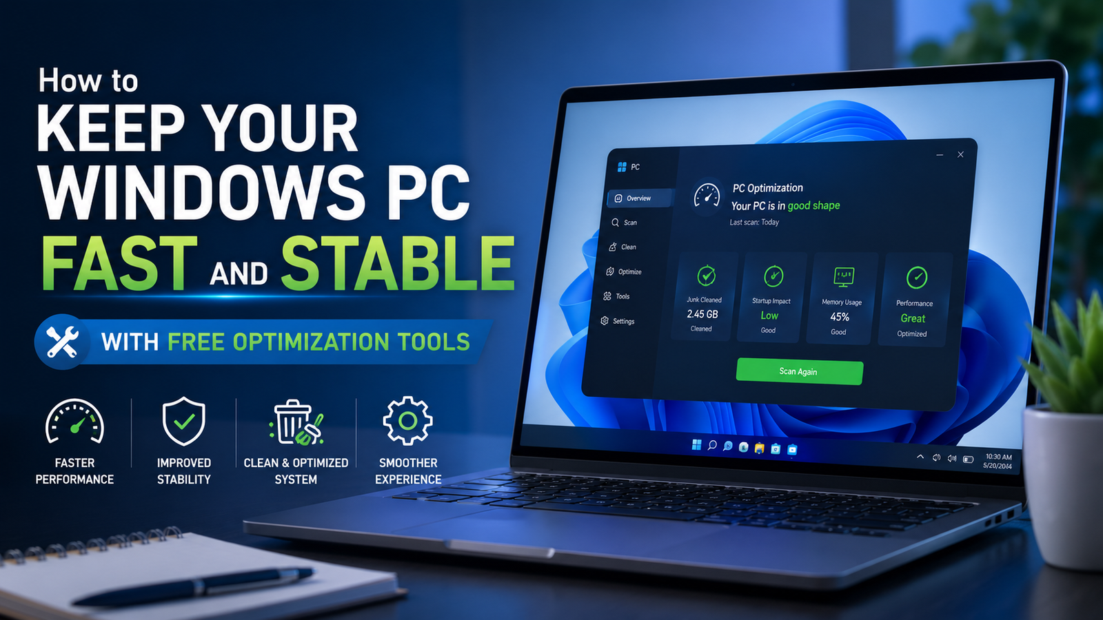 How to Keep Your Windows PC Fast and Stable With Free Optimization Tools